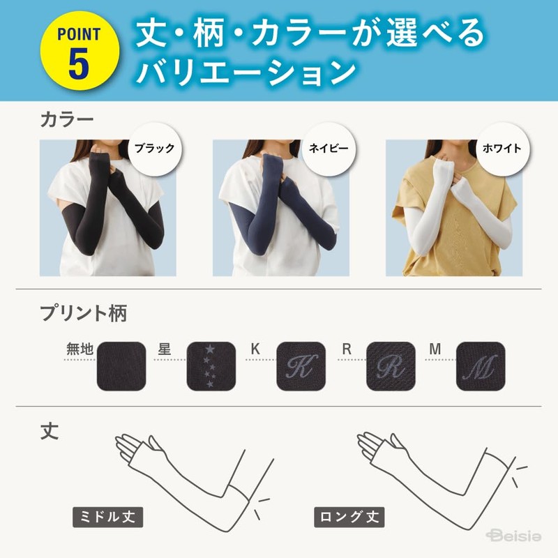 beisia Hearrest Women's Arm Cover, Long, navy