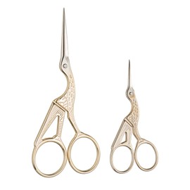 EFGTEK 2PCS Vintage Stork Shape Stainless Steel Tailor Scissors, Sharp Sewing Shears for Embroidery, Sewing, Craft, Art Work