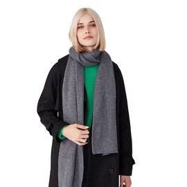 Style & Republic Women's Scarf Made of 100% Cashmere | Elegant Women's Scarf Made From Finest Cashmere | Size 196 x 28 cm, grey melange