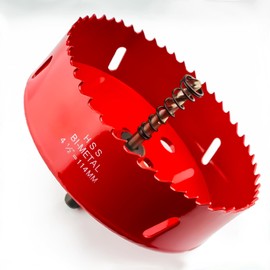 Hole Saw 4-1/2 Inch(114mm) for Wood, Plastic Board, Ceiling,Drywall, and Metal Sheet - HSS Bi-Metal Hole Cutter with Pilot Drill Bit