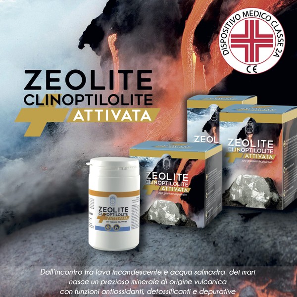 SEB - Zeolite Clinoptilolite Activated 100% Pure - 100 Capsules of 900 mg - Certified Class 2a Medical Device for Oral Use. Made in Italy