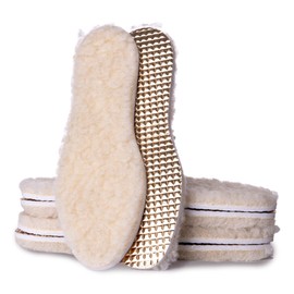 Marol insoles with sheep's wool – warm insulating winter shoe insoles made of wool – thermal aluminium shoe insoles with genuine 100% natural sheep's wool – insoles for winter shoes, size 35-46 36