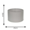 MiniSun | Small Modern Grey Fabric Drum Light Shades |