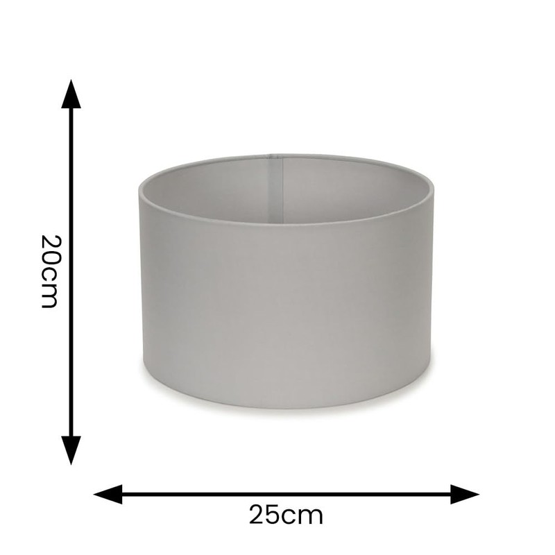 MiniSun | Small Modern Grey Fabric Drum Light Shades |