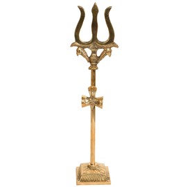 Exotic India Trident (Trishul) - Brass Statue