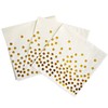 BIMLADUO 20 White Napkins with Gold Dots, Disposable 5x5 inch
