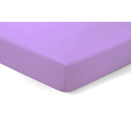 Amigozone Extra Deep 16"(40cm) Non Iron Percale Pollycotton Fitted Sheets (Super King, Lilac)