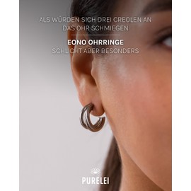PURELEI® Eono Earrings, Gold, Silver, Rose Gold, Women's Earrings Made of Durable Stainless Steel, Waterproof Jewellery, 20 mm Diameter, Sterling Silver