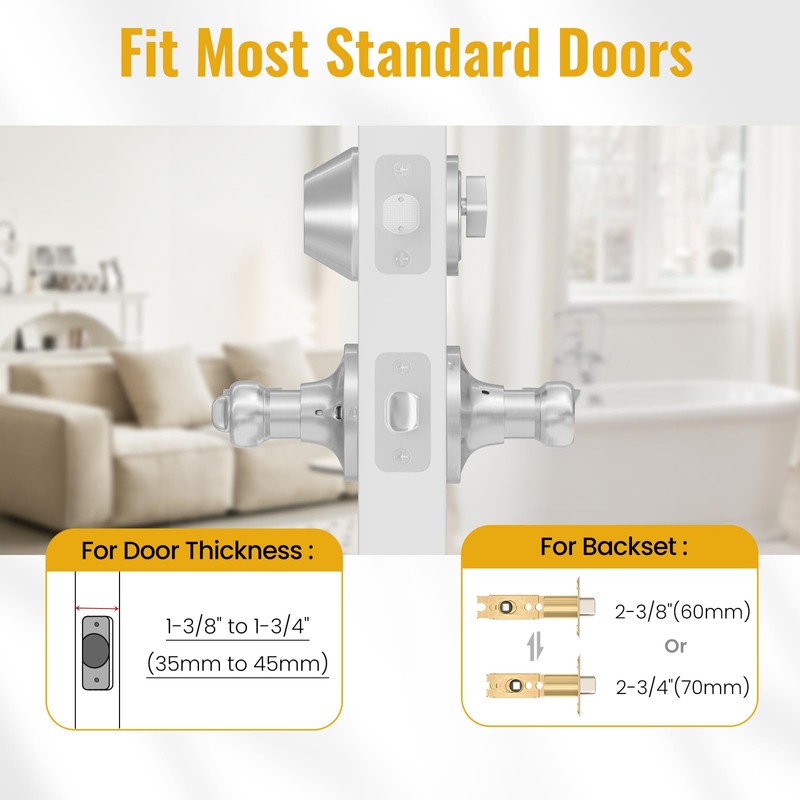 HOSOM 3 Pack Keyed Alike Front Door Lever Lockset with