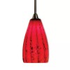 Hampstead Elippo Pendant Light Zebrano Red Glass Shades; Glass Shades