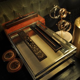 Deer Incense Holder & Ashtray Box – 2-in-1 Alloy Burner with Lid, Decorative Finish, Symbol of Peace & Mindfulness – 8.5” Elegant Tray for Sticks & Ash (Golden Brass)