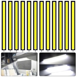 Linkstyle 12PCS 12V LED Interior Light Bar, Waterproof 28 LEDs COB Strip Light Super Bright Lights for Truck Boat Bike RV, White