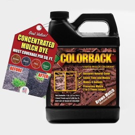 COLORBACK Brown Mulch Dye, 3,200 Square Feet Coverage – Mulch Colorant for Landscaping & Garden Beds, Wood Mulch Dye, Mulch Color Restorer & Playground Bark Mulch, Eco-Friendly Mulch Paint – 1-Quart