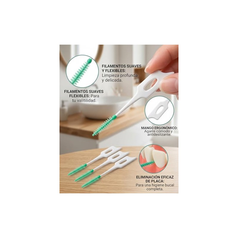 200 Cepillos Interdentales, Cepillos Interdentales Gum, Limpieza Dental Profunda, Para