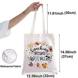 BWWKTOP Magic Kingdom Tote Bag Vacation Trip Gift Snacking Around The World Travel Shoulder Bag Family Vacation Gift, Snacking Around Tg, One Size