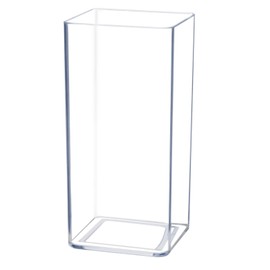 Royal Imports - Florero acrílico rectángulo alto, centro de mesa decorativo para el hogar o la boda, plástico no rompible, 12.7 x 25.4 cm, transparente