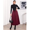 Winter Skirts for Women Long Pleated Flannel Wool Maxi Plus