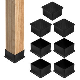 Moicstiy 8Pcs Square Chair Leg Caps Rubber Anti-Slip Furniture Leg Cap Covers Table Leg End Cap Floor Protectors for Wardrobe (2" x 2")