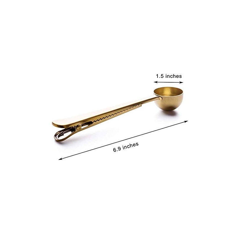 Coffee Scoop with Bag Clip, Stainless Steel Long Handled Tea
