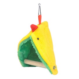 Winter Warm Bird Hammock Tent Parrots Hanging Nest Shed Hut，Small Birds Soft Plush Sleeping Bed Hideaway Cave for Parakeets Cockatiels Conures Lovebirds Finch，Cute Birdcage Perch Stand Swing Toy