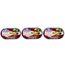 Rugen Fisch Herring & Mackerel Fillets Assorted Sauces (7.05 Ounce (Pack of 3), Herring Fillets in Hot Tomato Sauce)