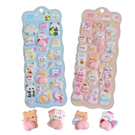 Yurika Cute Buttock Stickers, 3D Stickers, 3D Deco Stickers, Girls, Set of 2 Charming Butt Stickers, Children's Handmade Decorations, Rewards, DIY Decorations, Cell Phone Decorations, Interior