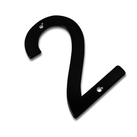 Premium 3 Inch High Stainless Steel Mailbox Numbers- Unique Polish Finish-Rustproof/Black/Number 2