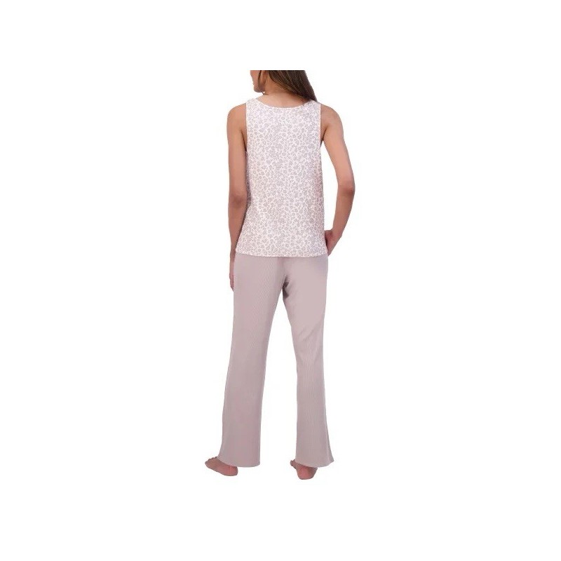 Live2Lounge Womens Tan Pajamas Lounge Set 3-Piece Moisture-Wicki