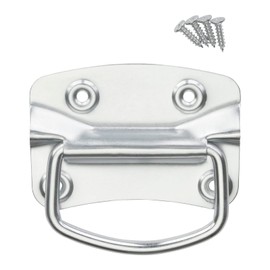 SOTECH 2 x Folding Handles (100 x 70 mm, Steel, Silver Galvanised) Box Handle Foldable for Screwing on Including Mounting Screws