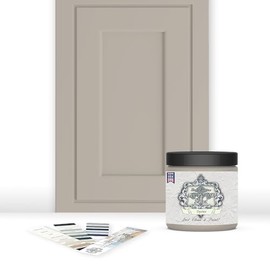ALL-IN-ONE Paint, Durable cabinet and furniture paint. Built in primer and top coat, no sanding needed. Includes our 30 featured color card - Oyster, 8oz Sample