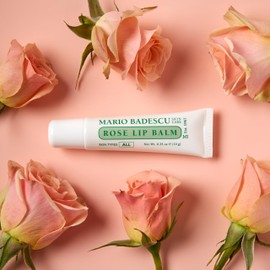 Mario Badescu Mario Badescu Moisturizing Rose Lip Balm for Dry Cracked Lips, Infused with Coconut Oil and Shea Butter, Ultra-Nourishing Care for Soft, Smooth, and Supple Feel, 0.35 Oz