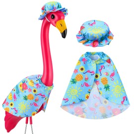 Soulchen 1 Set Summer Christmas Flamingo Costume Yard Outfit Decoration Set Summer Costume Lawn Decoration Spring Outfits for Party Outside Backyard Decors, Flamingo Not Included(Blue)