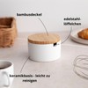 KOOK TIME Ceramic Sugar Bowl with Bamboo Spoon and Lid