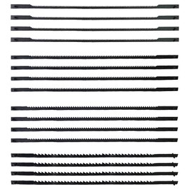 16 Pieces 10/15/18/24 Teeth Pinned Scroll Saw Blades for Woodworking 132 mm Scroll Blade for Sawing Wood Plastic Soft Metals Fret Saw Blades