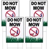 Blulu 4 Pcs Do Not Mow Sign with Metal H