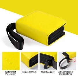 GEAoffice Small 1 Pocket Mini Trading Card Binder, Holds 80 Cards with 40 Removable Sleeves, Collection Binder for TCG, MTG, Sports&Games, Yellow