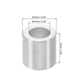 PATIKIL M6 Aluminum Spacers, 24 Pcs Metal Spacers Aluminum 6.2mm ID x 10mm OD x 10mm l Aluminum Spacer Screw Standoff Round for 1/4 or M6 Screw Bolts