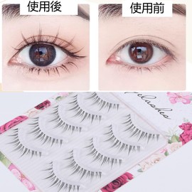 HAPVITAL False Eyelashes, 3D, 5 Pairs Natural Butt Eyelashes, Handmade, Reusable Eyelashes, Long Lasting, Ultra Lightweight, Natural, Waterproof, Everyday Use, Lifestyle Makeup, Actress Eyelashes,