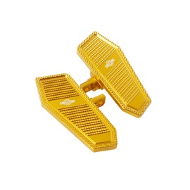 PJMTCUSTOM Gold Rider's Mini Floorboard Foot Pedal Board with Male Mount Compatible with Harley Davidson 2017-Before FX Models Street Bob, Super Glide, Fat Bob, Low Rider, Wide Glide, Breakout (Gold)