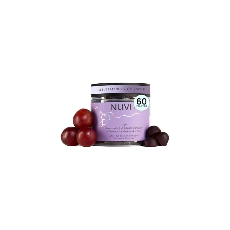 NUVI+ Gomitas RSV con Resveratrol, Arándano, Vitamina C, E y