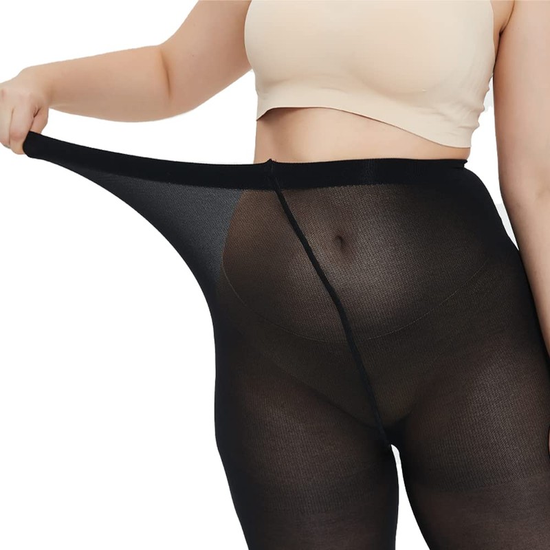 HeyUU Plus Size Tights for Women Semi Opaque Queen Size