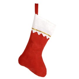 HOOPE 12 Pcs Christmas Stockings 15" Xmas Fireplace Socks Candy Gift Bag Santa Christmas Tree Hanging Decoration,Classic Red and White, DIY Allowed Basic Felt Stockings