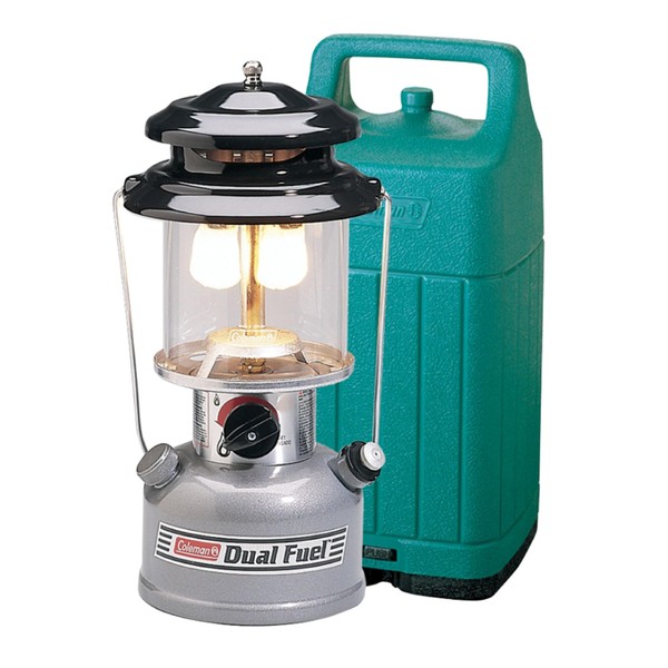 Coleman Premium Dual Fuel Lantern with Carry Case, Portable Lantern with Adjustable Brightness Includes Handle, Mantles, Filter Funnel, and Carry Case; Great for Camping, Power Outages, & Emergencies