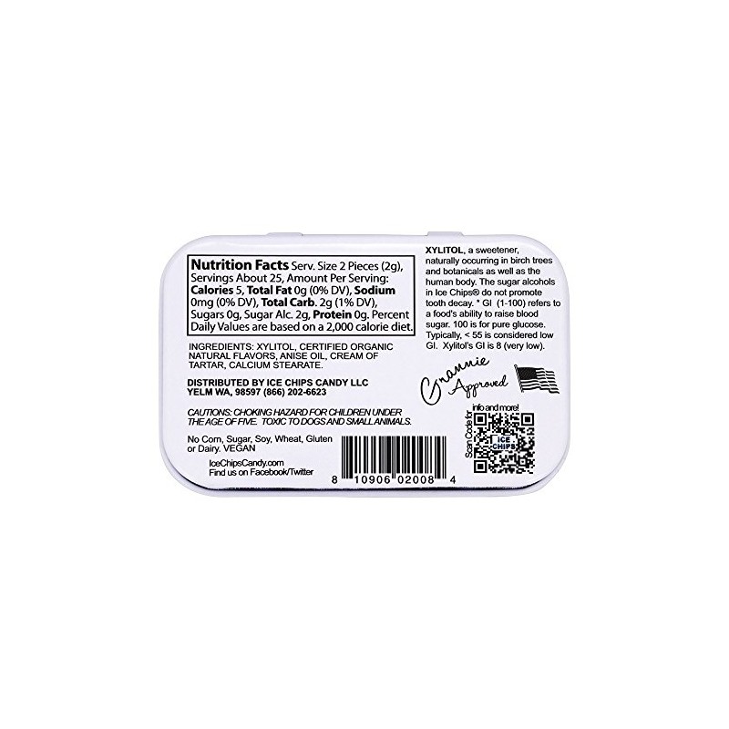 ICE CHIPS Candy Licorice Single Pack Candy, 1.76 Ounce