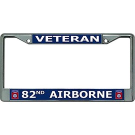 Veteran 82nd Airborne Chrome License Plate Frame