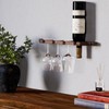 Rustic State Suvla Wall Mounted Wood Stemware Rack Hanging Shelf