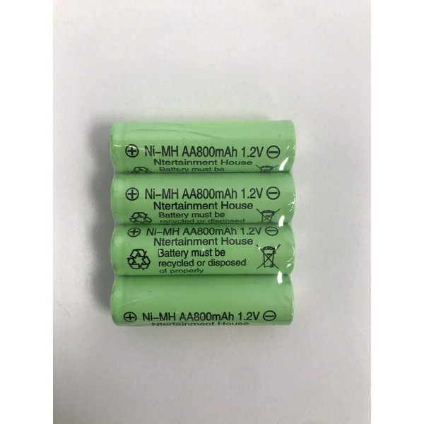 4-Pieces Size 1.2V AA(300/600/800mAh) Or AAA (600mAh/800mAh) and Ni-Cd/Ni-MH Rechargeable Battery for Solar Light and Solar Devices (1.2V AA 800mAh Ni-MH)