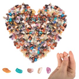 yumcute Pack of 400 Gemstone Beads, 5 ~ 8 mm Beads for Bracelets, Colourful Stones Beads, Bracelets, Irregular Drilled Natural Stone Beads for Making Necklaces and Earrings