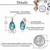 Teardrop Austrian Crystal Leverback Drop Earrings for Women 14K Rose