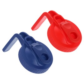 sourcing map 2Pcs Mason Jar Pour Spout Lid, Mason Jar Lids Wide Mouth Airtight Flip Cap Lids with Handle for Drinking Salad Dressing and Food Storing, Red/Blue